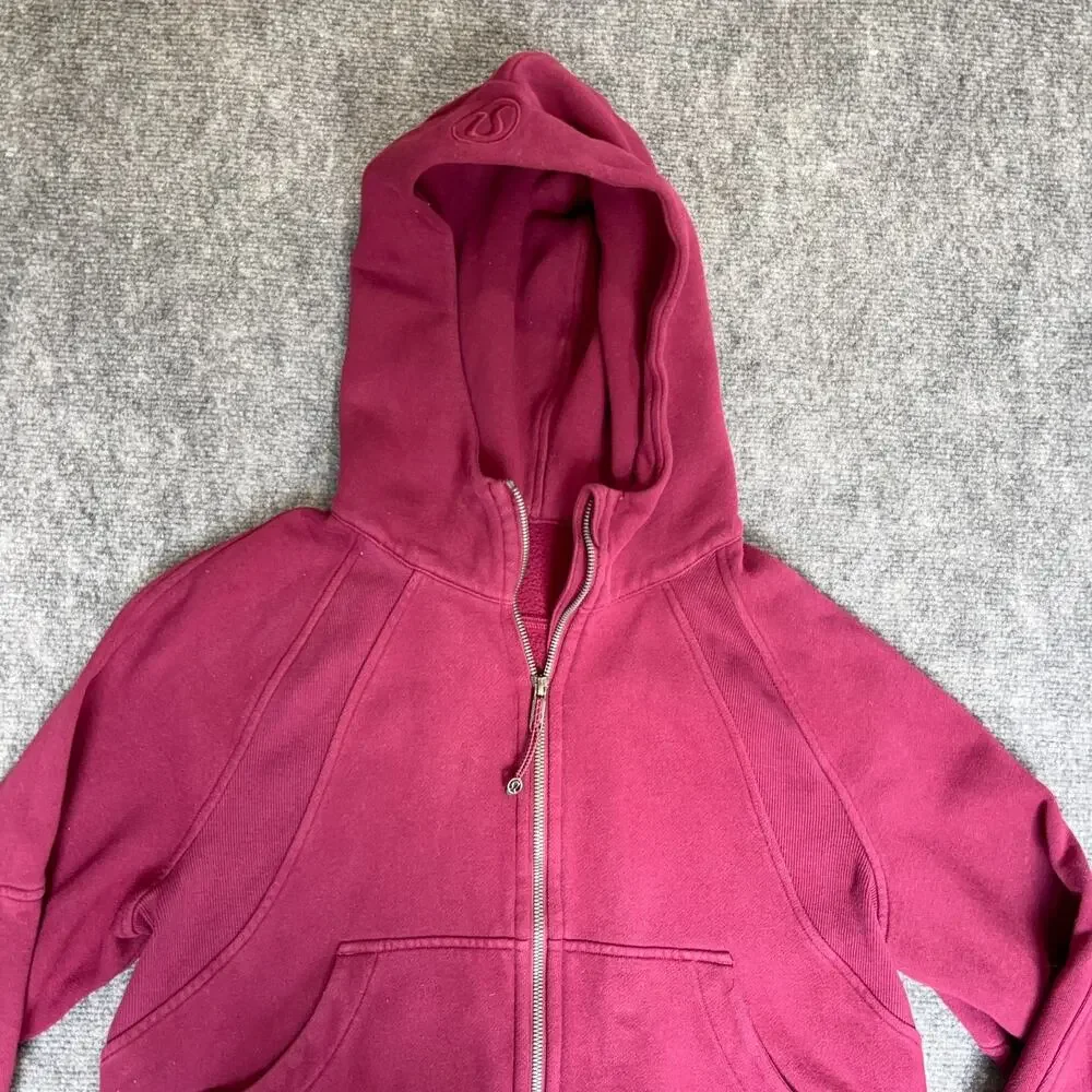 Lululemon Oversized Scuba Full Zip Hoodie Sweatshirt Pomegranate Red Size S/XS